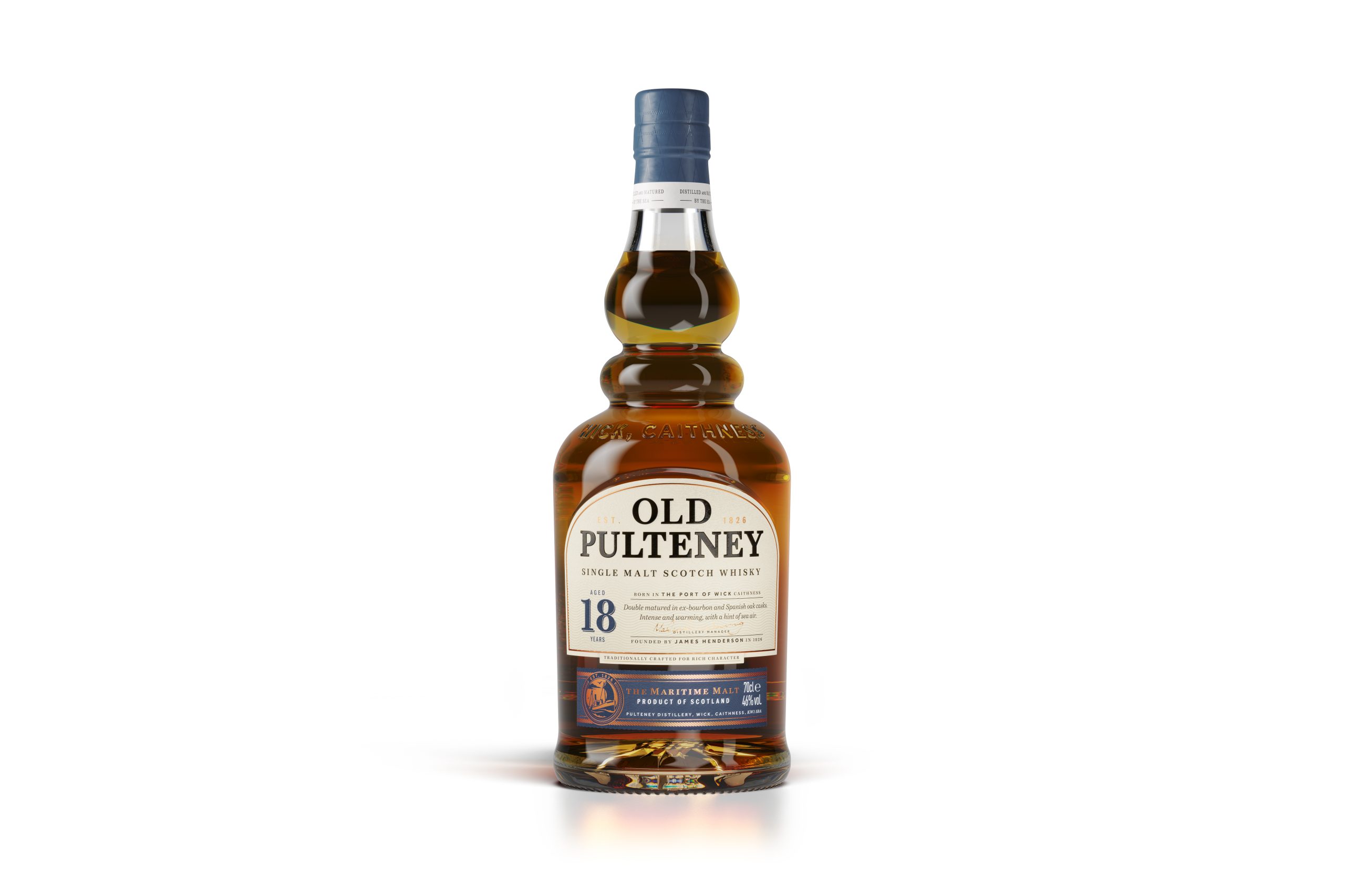 Image 1 - Old Pulteney 18 bottle on white background