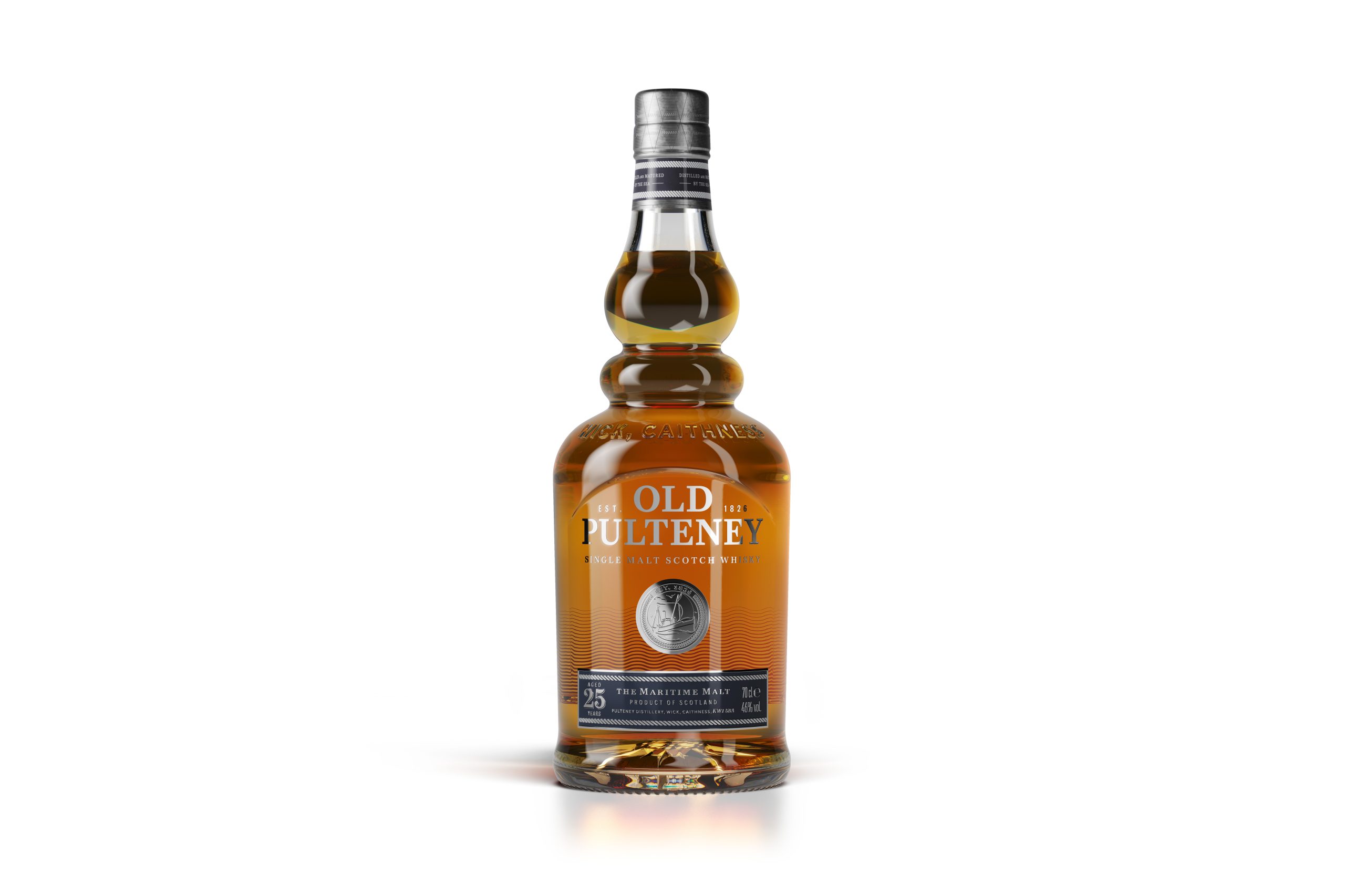 Image 1 - Old Pulteney 25 bottle on white background